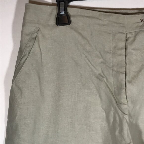 Max Studio Women's 12 Beige 100% Linen Casual Wide Leg Pants - Picture 6 of 12